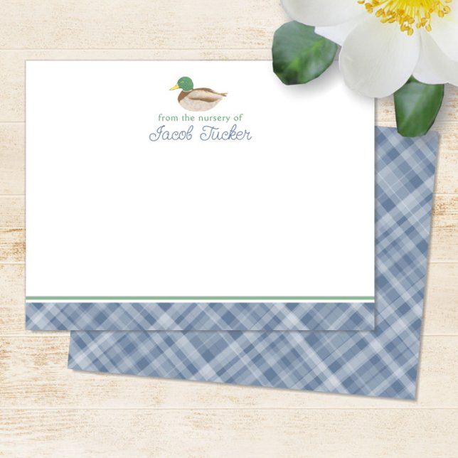 Mallard Duck Baby Boy from Nursery of Stationery Note Card (Creator Uploaded)
