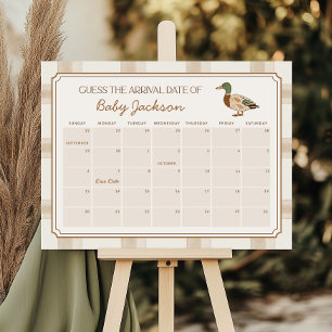 Mallard Duck Baby Due Date Calendar Game Sign