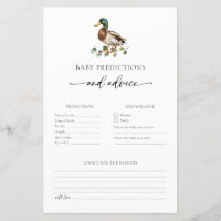 Mallard Duck Baby Predictions & Advice Baby Shower