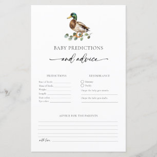 Mallard Duck Baby Predictions & Advice Baby Shower