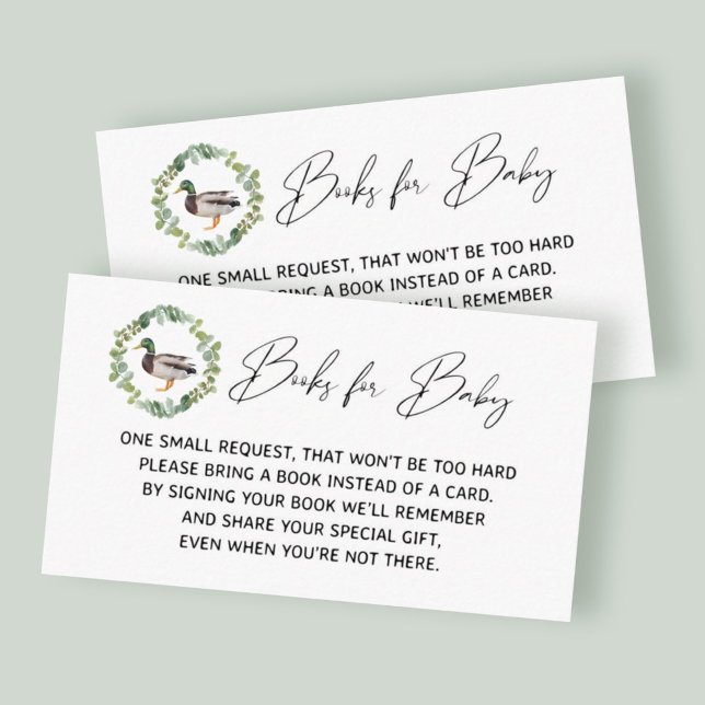 Mallard Duck Baby Shower Books for Baby Cards (Creator Uploaded)