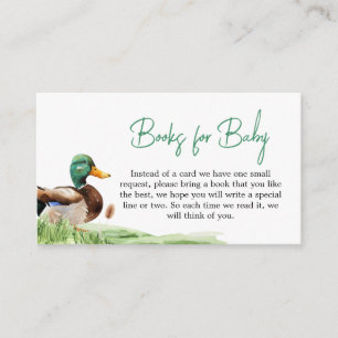 Mallard Duck Baby Shower Books for Baby Enclosure Card