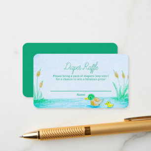 Mallard Duck Baby Shower Diaper Raffle Enclosure Card