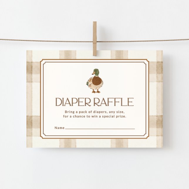 Mallard Duck Baby Shower Diaper Raffle Enclosure Card (Creator Uploaded)