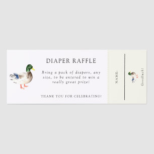 Mallard Duck Baby Shower Diaper Raffle Ticket