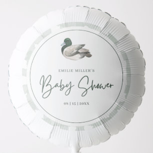 Mallard Duck Baby Shower Gender Neutral Green Balloon