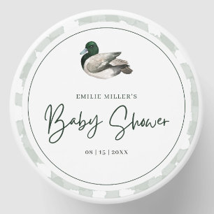 Mallard Duck Baby Shower Gender Neutral Green Mini Candle Favors