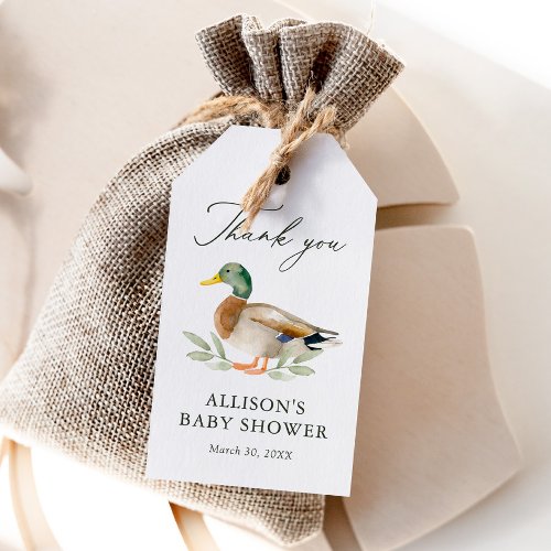 Mallard Duck Baby Shower Gift Tags
