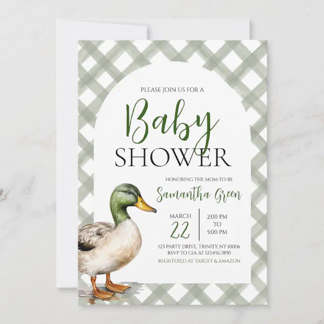 Mallard Duck Baby Shower Invitation | Zazzle