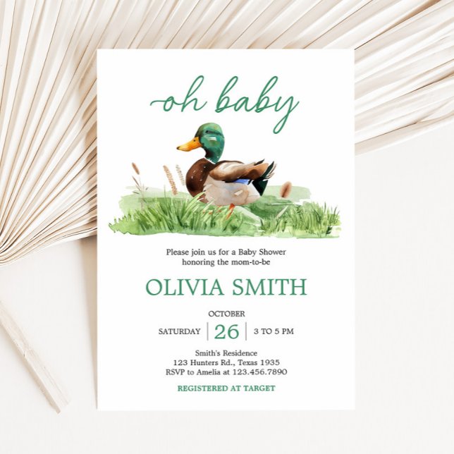 Mallard Duck Baby Shower Invitation (Oh Baby Mallard Duck Baby Shower Invitation
)