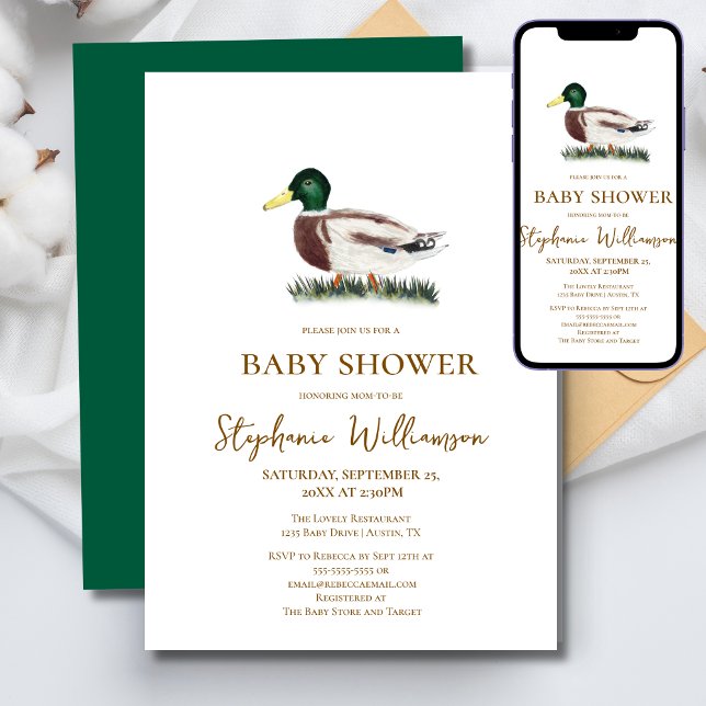 Mallard Duck Baby Shower  Invitation (Creator Uploaded)