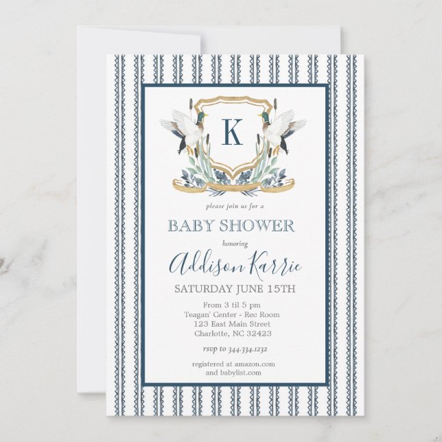 Mallard Duck Baby shower invitation  (Front)