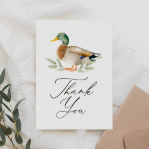 Mallard Duck Baby Shower Letterpress Thank You Card