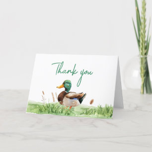 Mallard Duck Baby Shower Letterpress Thank You Card
