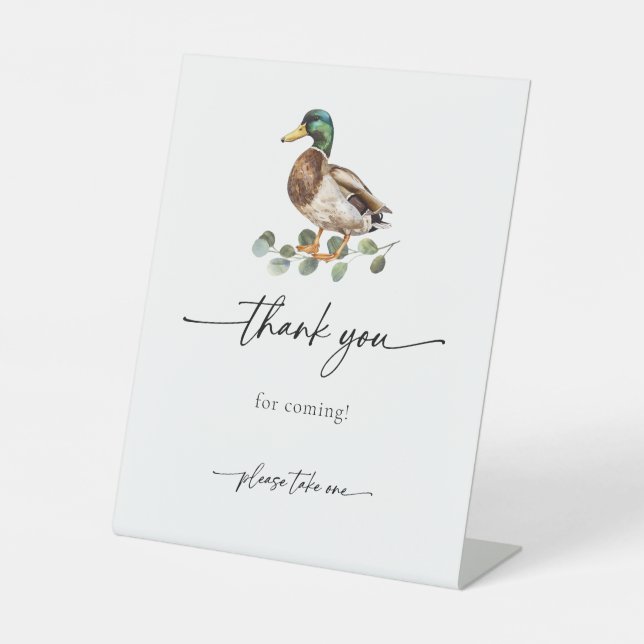 Mallard Duck Baby Shower Thank You Favor Sign (Front)