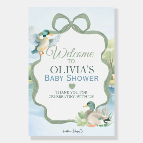 Mallard Duck Baby Shower Welcome Foam Board Poster