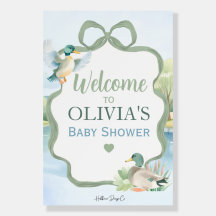 Mallard Duck Baby Shower Welcome Foam Board Poster