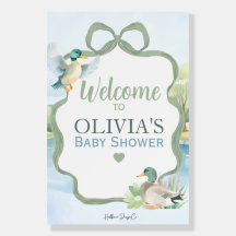 Mallard Duck Baby Shower Welcome Foam Board Poster
