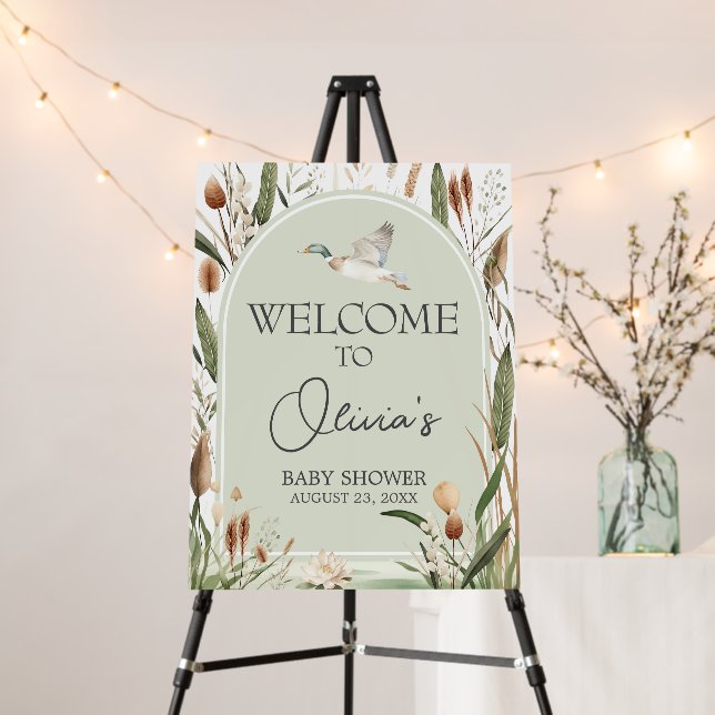 Mallard Duck Baby Shower Welcome Sign (In Situ (Stand))