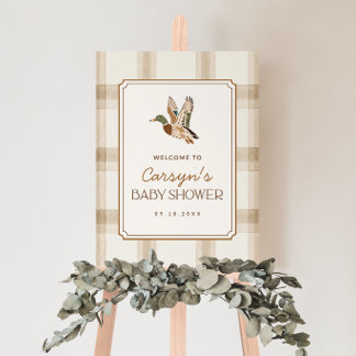 Mallard Duck Baby Shower Welcome Sign
