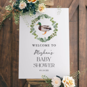 Mallard Duck Baby Shower Welcome Sign