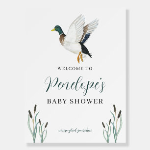 Mallard Duck Baby Shower Welcome Sign Poster