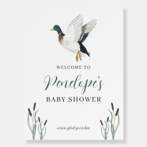 Mallard Duck Baby Shower Welcome Sign Poster