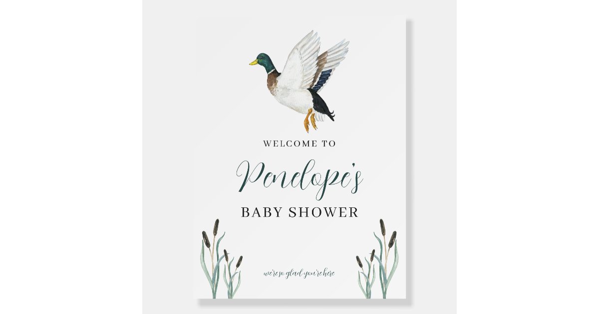 Mallard Duck Baby Shower Welcome Sign Poster | Zazzle