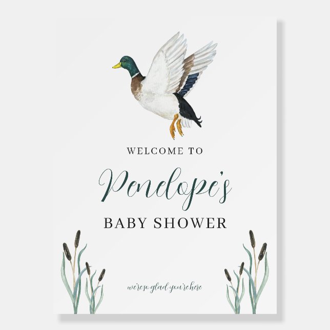 Mallard Duck Baby Shower Welcome Sign Poster (Front)