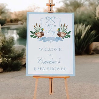 Mallard Duck Baby Shower Welcome Sign Template
