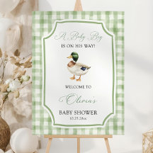 Mallard Duck Baby Shower Welcome Sign Template,Gre