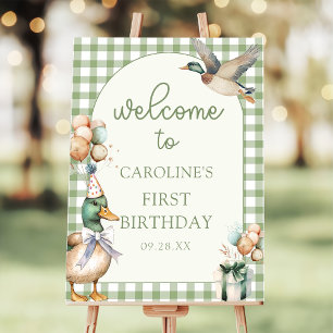 Mallard Duck Balloon 1st Birthday Foam Board