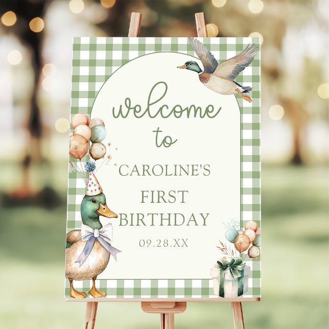 Mallard Duck Balloon 1st Birthday Foam Board (Creator Uploaded)