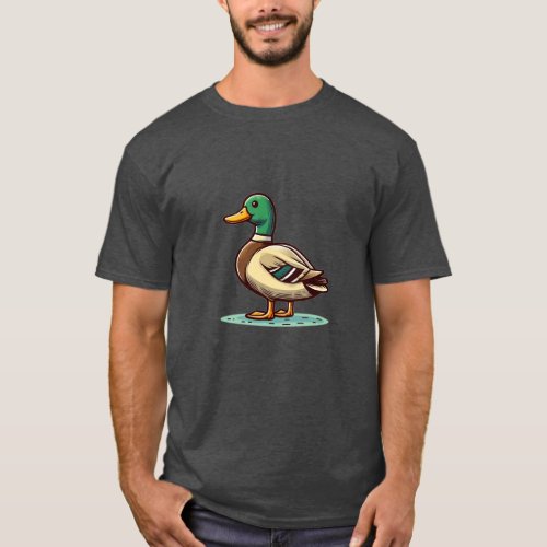 Mallard Duck bird Basic Dark T_Shirt