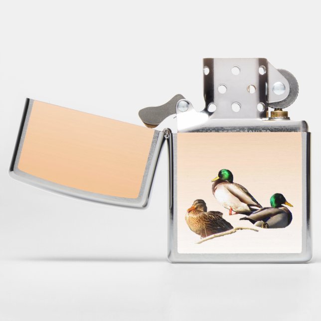 Mallard Duck Birds Wildlife Zippo Lighter (Opened)