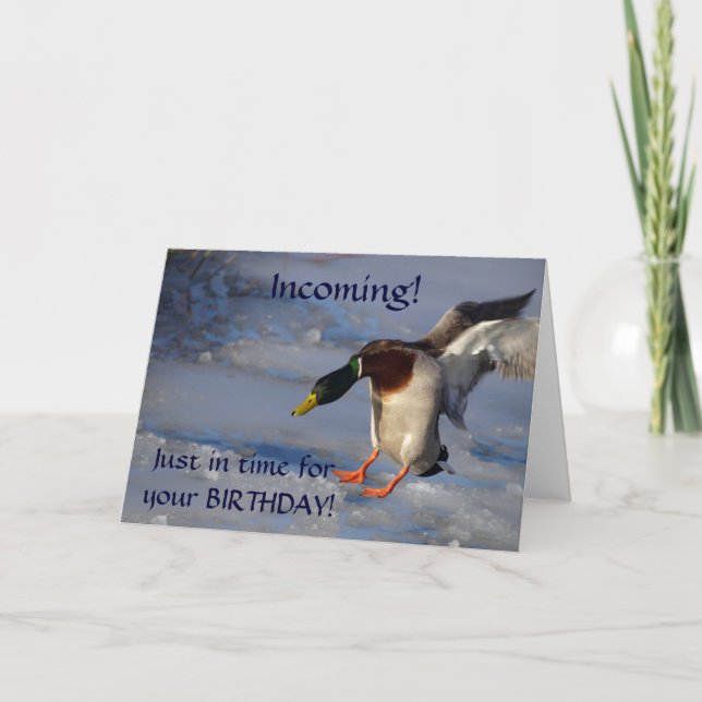 Mallard Duck Birthday Greeting  Card (Front)