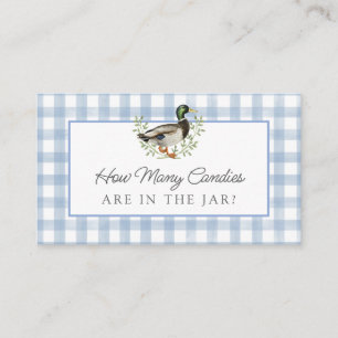 Mallard Duck Blue Gingham Guessing Game Card