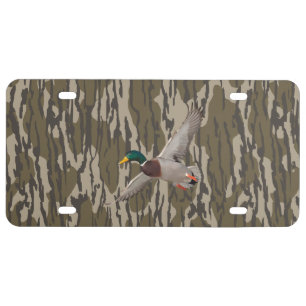 Mallard Duck Bottom lands Camo Hunting Season License Plate