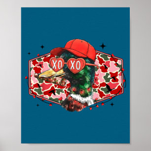 Mallard Duck Camouflage Happy Valentine's Day Hunt Poster
