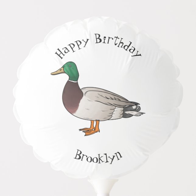 Mallard duck cartoon illustration balloon (Front)