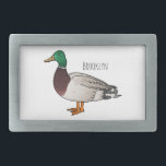 Mallard duck cartoon illustration belt buckle<br><div class="desc">Mallard duck cartoon illustration</div>