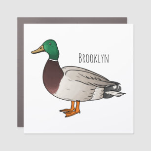 Mallard duck cartoon illustration car magnet