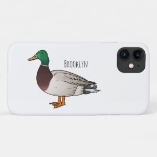 Mallard duck cartoon illustration iPhone 11 case