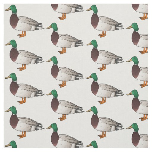Mallard duck cartoon illustration fabric
