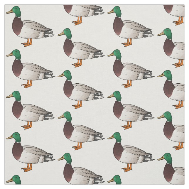 Mallard duck cartoon illustration fabric (Swatch)