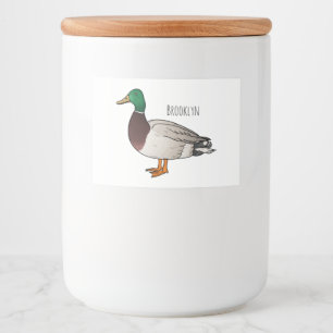 Mallard duck cartoon illustration  food label
