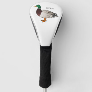Mallard duck cartoon illustration golf head cover