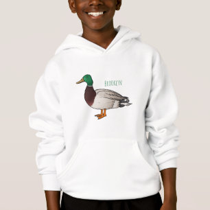 Mallard duck cartoon illustration hoodie