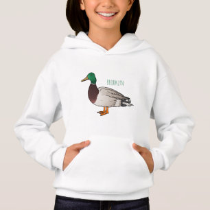 Mallard duck cartoon illustration hoodie