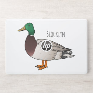 Mallard duck cartoon illustration HP laptop skin